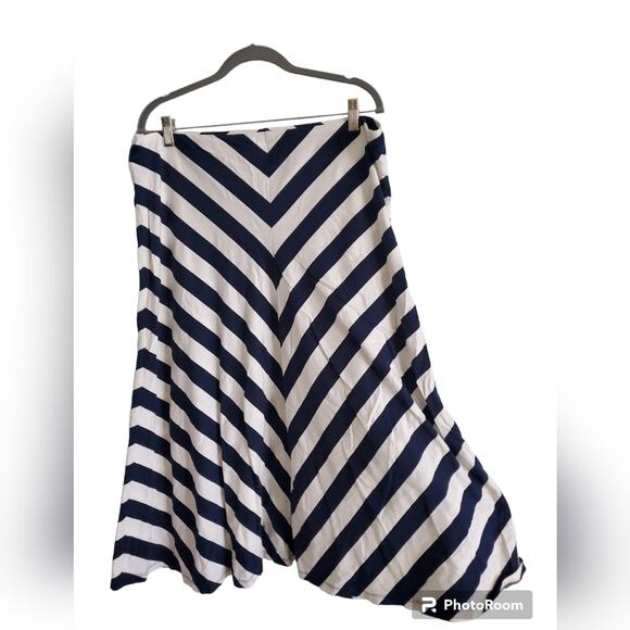 100% COTTON Striped A-line Skirt XL - Picture 2 of 4